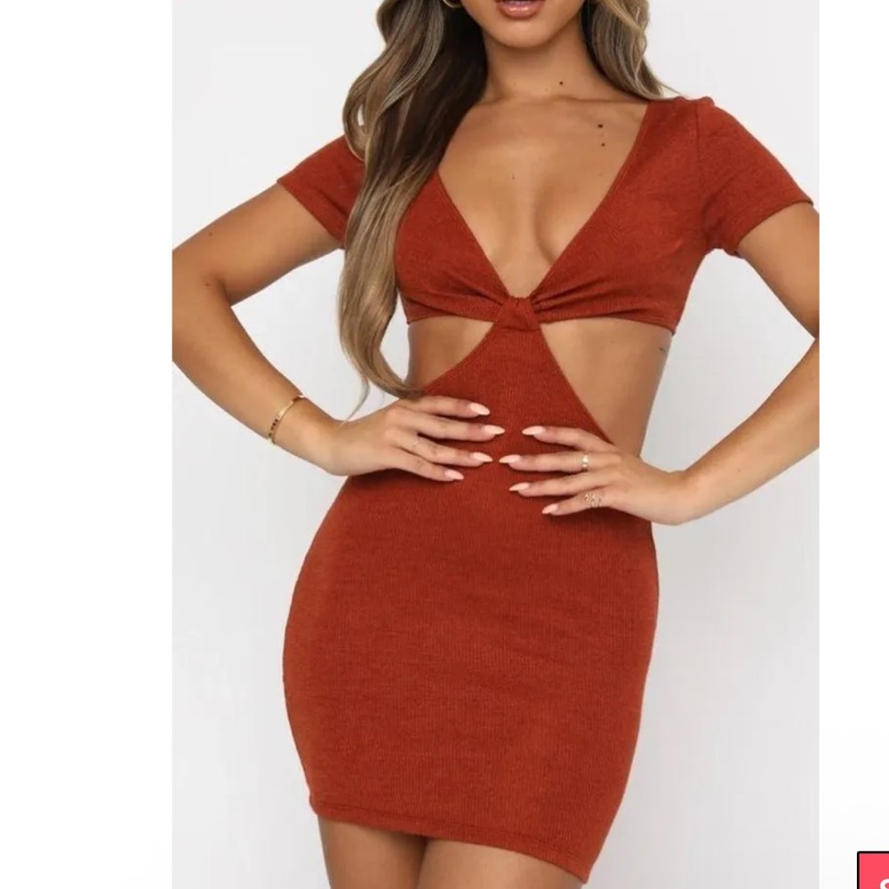 White Fox Boutique Rust Mini Dress